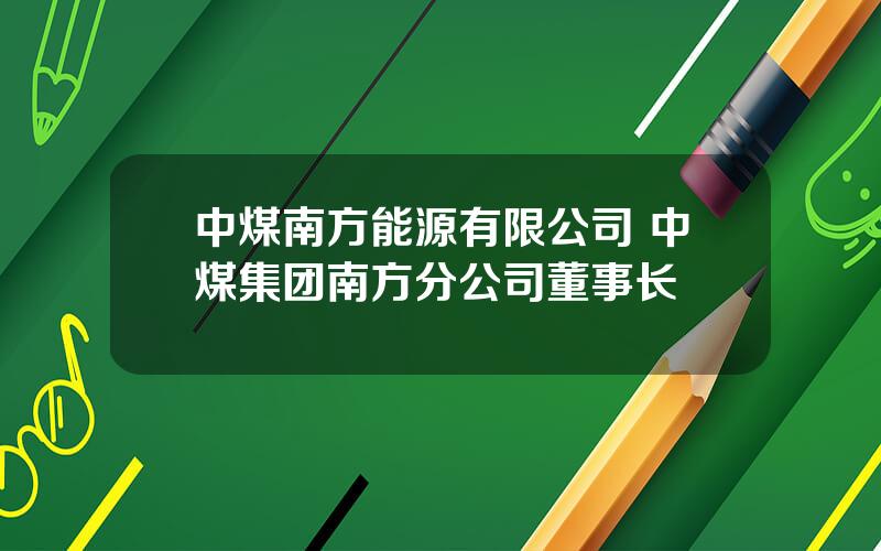 中煤南方能源有限公司 中煤集团南方分公司董事长